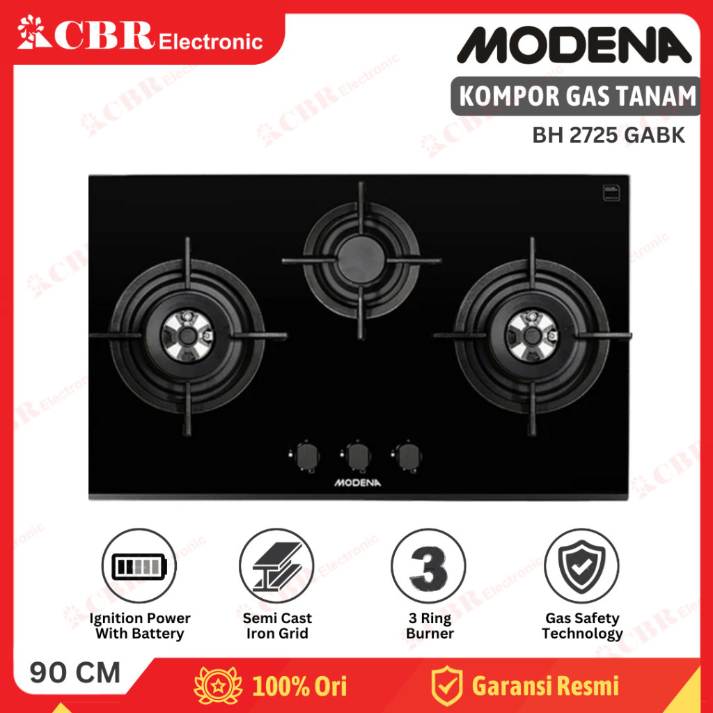 Kompor Tanam MODENA 3 Tungku - BH 2933 LJ