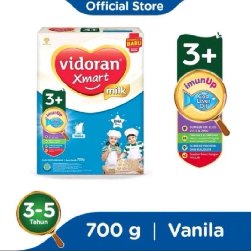 

Vidoran Xmart 3+ Rasa Vanila 700 Gram Formula Pertumbuhan Anak 3-5 Tahun