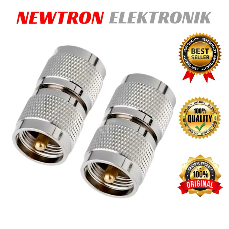 Konektor I PL Male to PL Male Connector Sambungan RF UHF PL-259 PL259