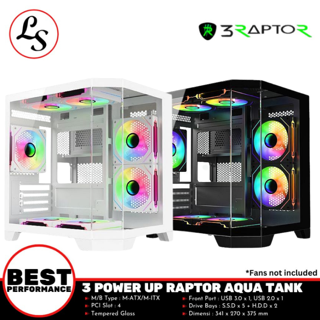 3 POWER UP RAPTOR GAMING CASE Aqua Tank