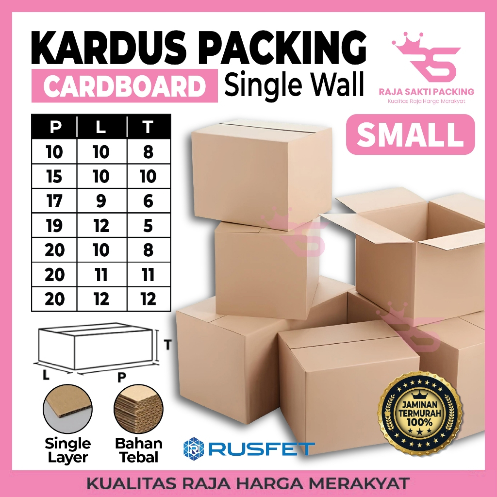 

Kardus Packing Rusfet / Dus Karton Box Packing / Box Kardus Baru Coklat Polos Satuan Termurah Ukuran Small