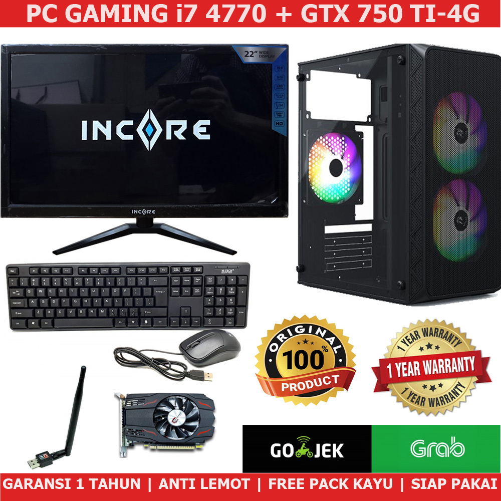 PC GAMING i7 4770 GTX 750 FULLSET / EDITING/VIDEO/DESIGN/DESAIN
