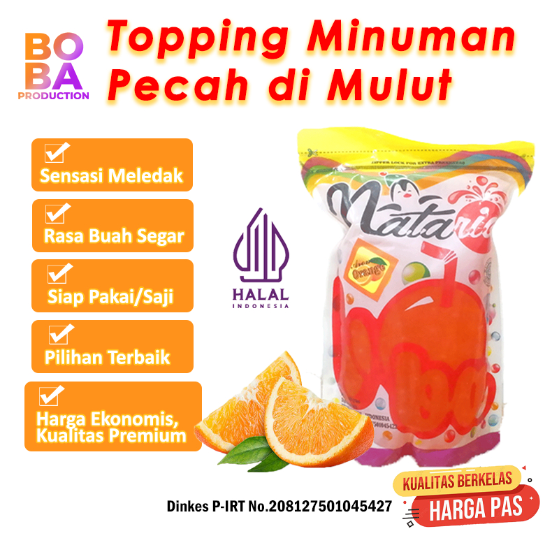 

Boba Meletus diMulut Nataria Popping Boba Orange 500gr - Supplier Popping Boba