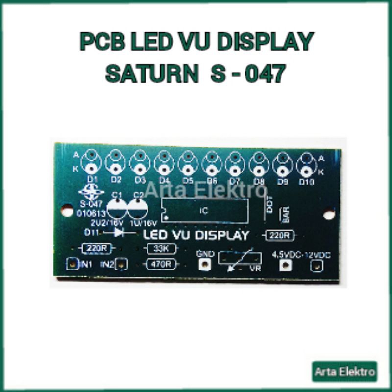 PCB LED VU DISPLAY LM3915, S047