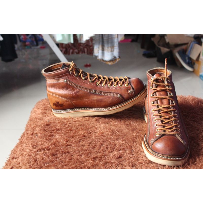 Sepatu hari raya mewah USA" Thorogood monkey   boot " Kulit upper ganas tebal tapak moctoe vibram si