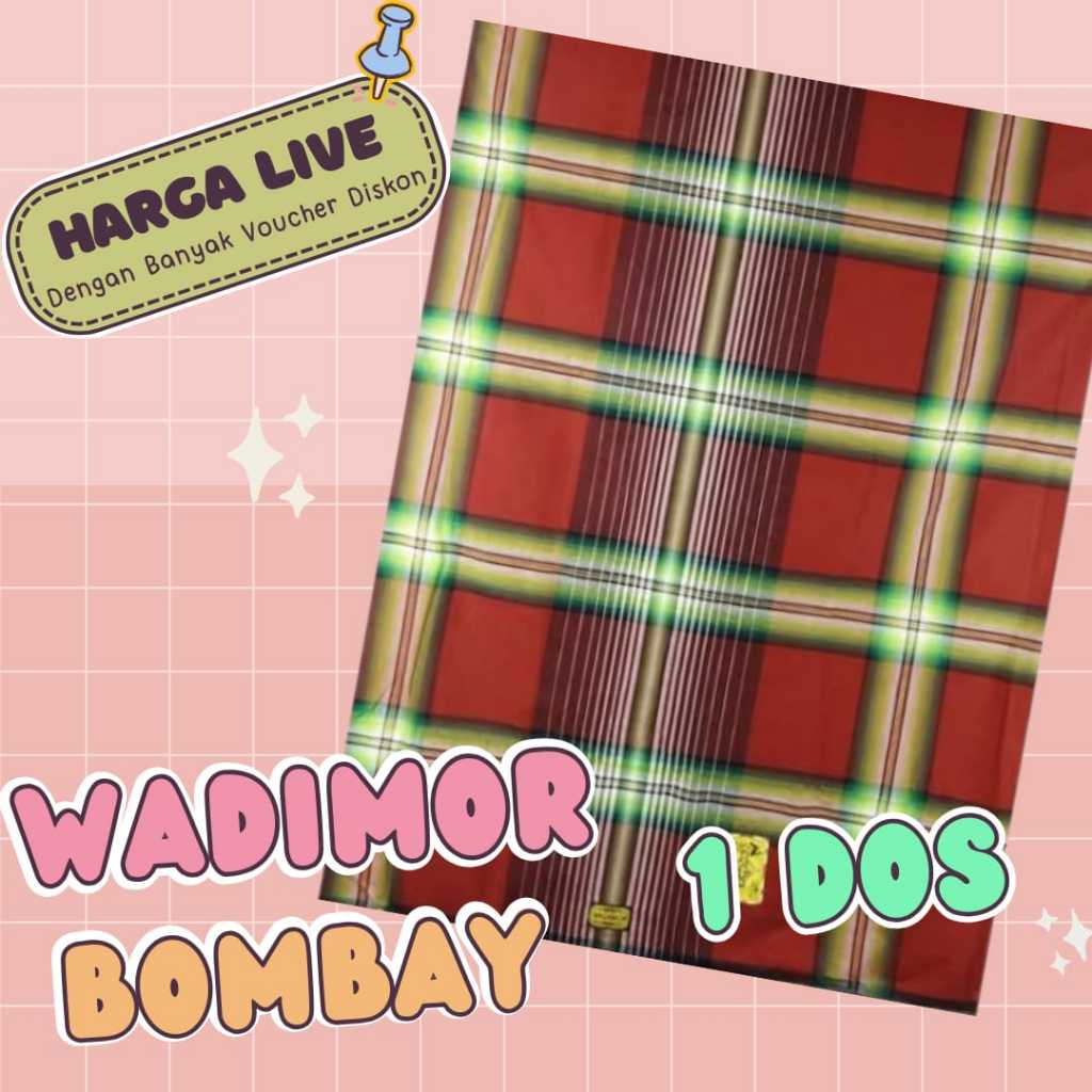|HARGA LIVE| Sarung Wadimor BOMBAY 1 DOS / Sarung Dewasa / Sarung Grosir Ecer
