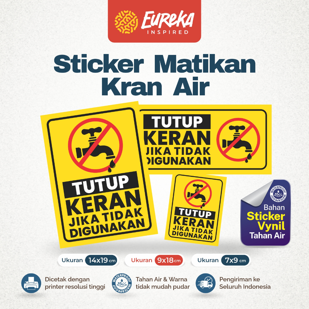 

Stiker Vynil Anti Air Peringatan Tutup Kran Air