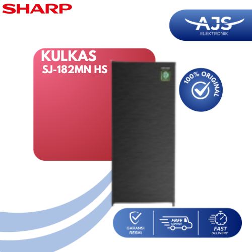 Kulkas 1 Pintu Sharp 182 N HS Rak Kaca Tinggi 120cm 166 Liter Hitam