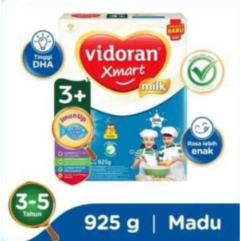 

Vidoran Xmart 3+ Rasa Madu 925 Gram Formula Pertumbuhan Anak 3-5 Tahun