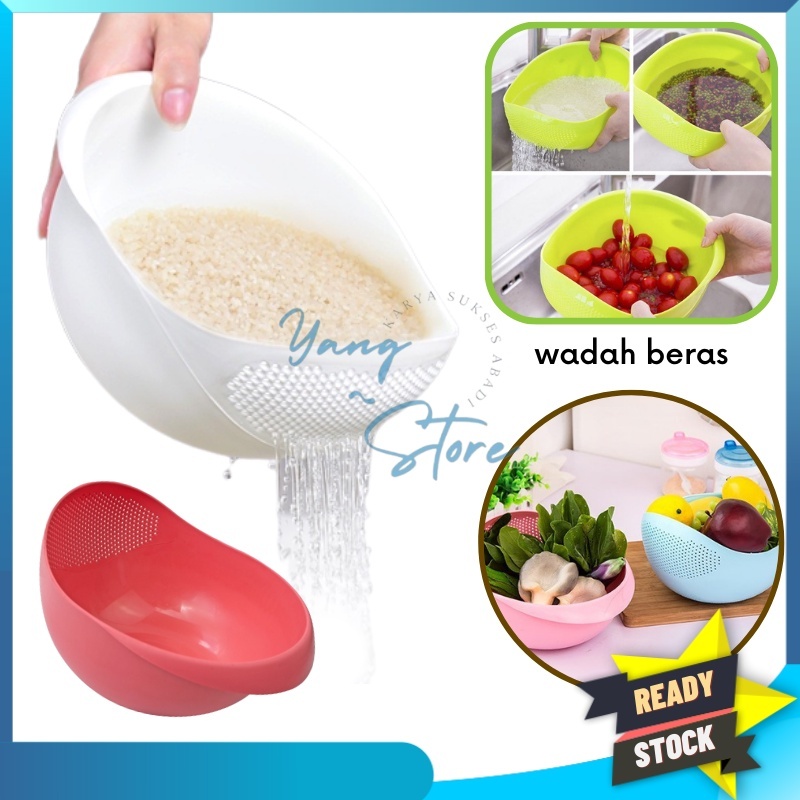 Wadah Pembersih Beras / Baskom Saringan Pencuci Beras / Wadah Serba Guna Plastik Food Grade