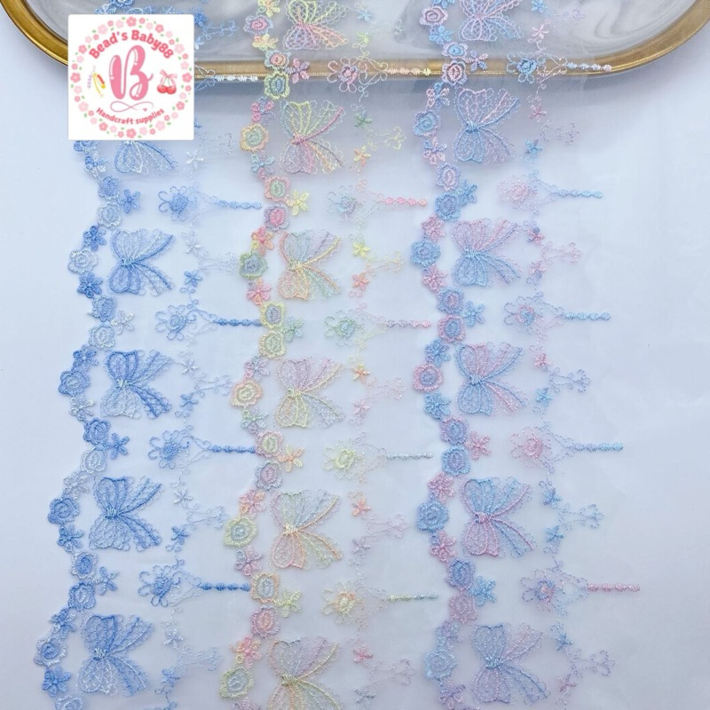 

BeadsBaby88 Renda Bordir Motif Pita Premium Quality (1 yard 90cm ) size 14cm bahan best quality super lembut cocok untuk dibuat jepit rambut anak, acc fashion, aplikasi baju rok kebaya hampers dan kerajinan tangan lain