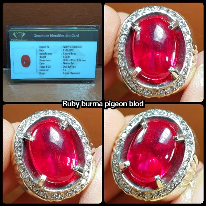 RUBY JUMBO BURMA PIGEON BLOD BOLL + MEMO LAB
