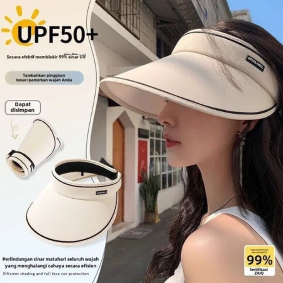 Topi Umroh Wanita UPF50+ Anti UV Sun Hat Summer Sport Golf Lipat Besar Outdoor Musim Panas / Topi Go