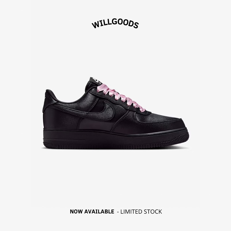 Nike Air Force 1 Low ‘07 Lv8 Black Satin Women Original Resmi