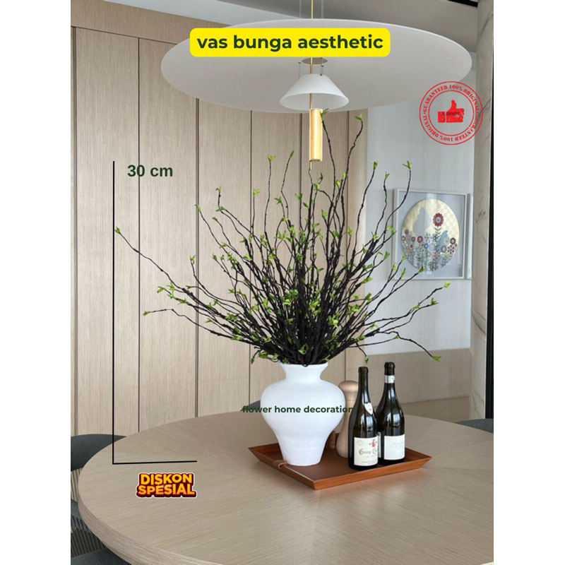 vase bunga besar 30 cm hiasan rumah - guci bunga home decor free packing kayu dan garansi 100%