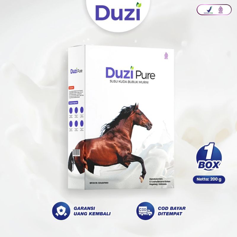 

Duzi Pure - 100% Original Susu Kuda Lombok Bubuk 200 Gram 1 Box, Susu Kesehatan