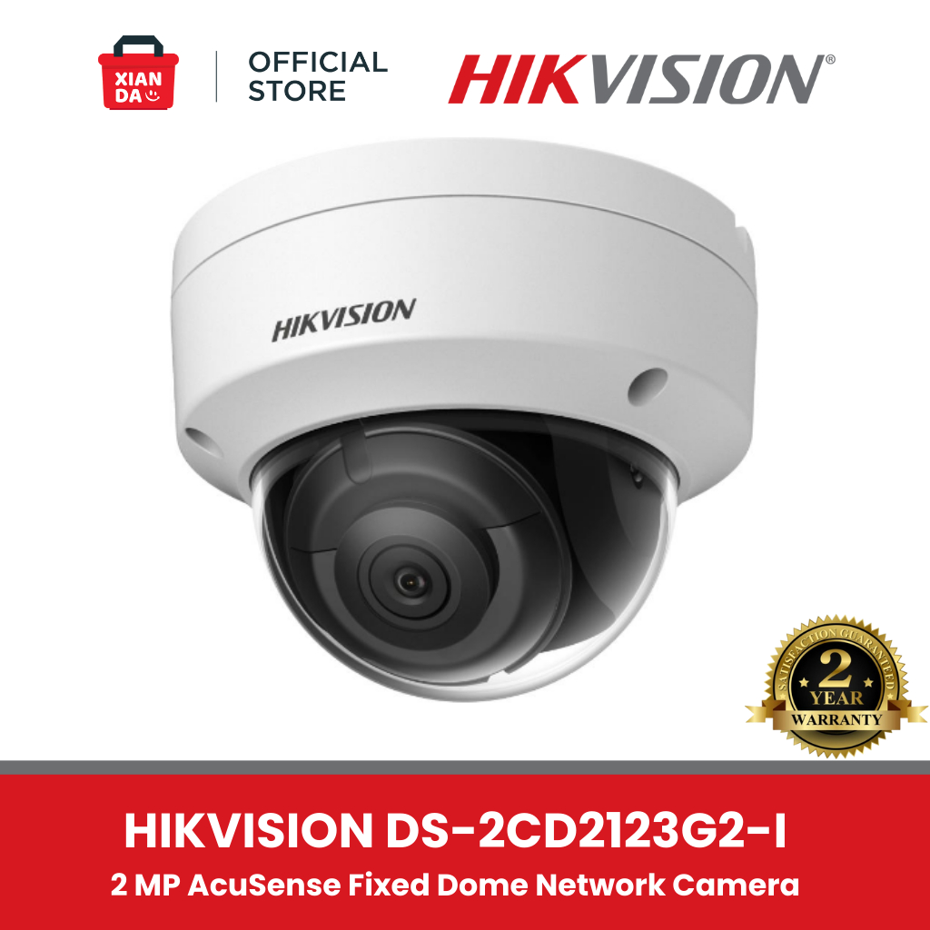 DS-2CD2123G2-I - HIKVISION IP CAMERA 2MP TRUE WDR ACUSENSE FIXED DOME NETWORK 2 MP ORIGINAL GARANSI 