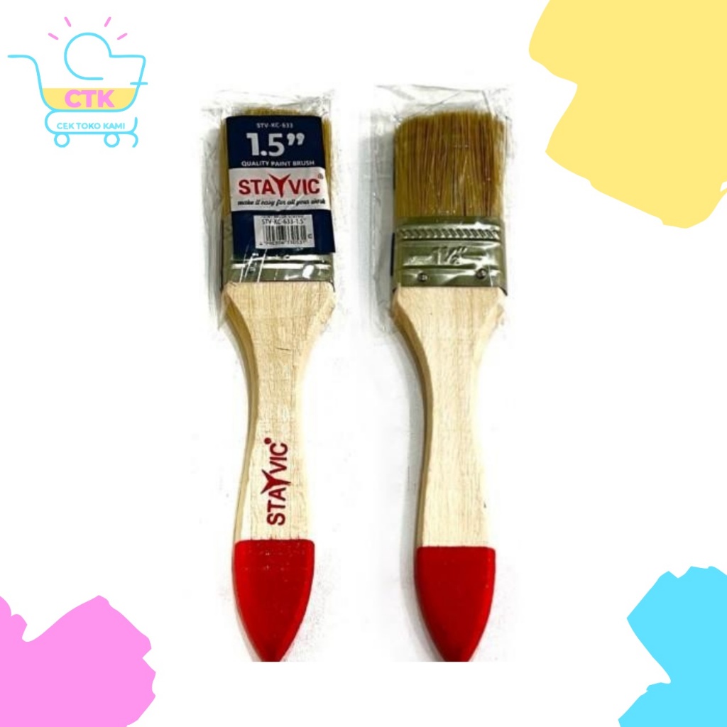 

Stayvic Kuas Cat 1.5 inch Ecer per Pcs Halus Lembut Tidak Rontok