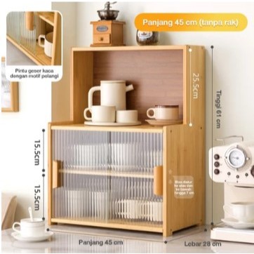 ( GARANSI 12 BULAN ) RAK MANGKOK DAPUR RAK GELAS PIRING LEMARI PIRING KAYU RAK DAPUR TERTUTUP RAK PI