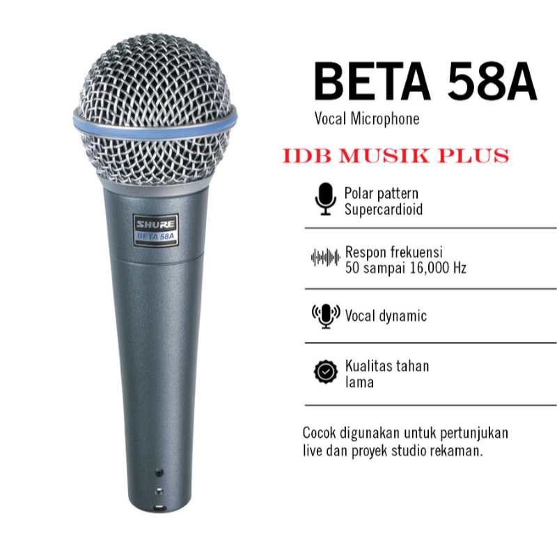 Mic Kabel Shure BETA58A BETA58 BETA 58A BETA 58 Dynamic Microphone Original