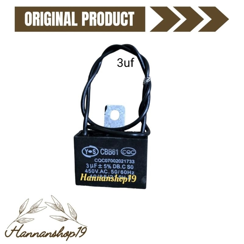 Kapasitor kipas angin Maspion Miyako Sekai 3uf / Capasitor fan Maspion Miyako Sekai dll 3uf untuk se