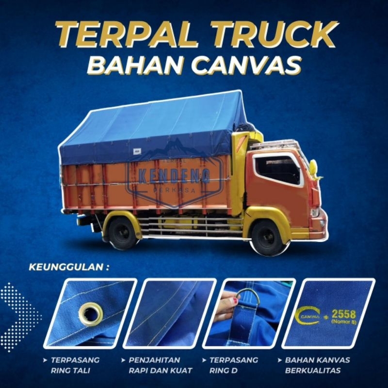TERPAL TRUK CANVAS LIONG 4,2X7,5 + CINCINGAN