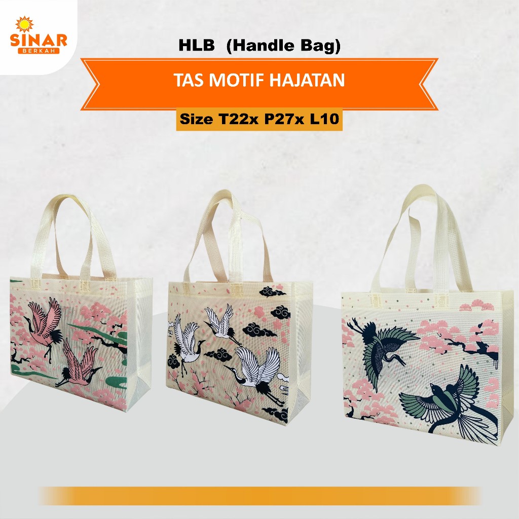 

Tas Hajatan Spunbond |Tas Souvenir Motif Bangau - Tas Hampers & Bingkisan Mewah, Cocok untuk Kue Brownies (Uk 22x27x10 cm)