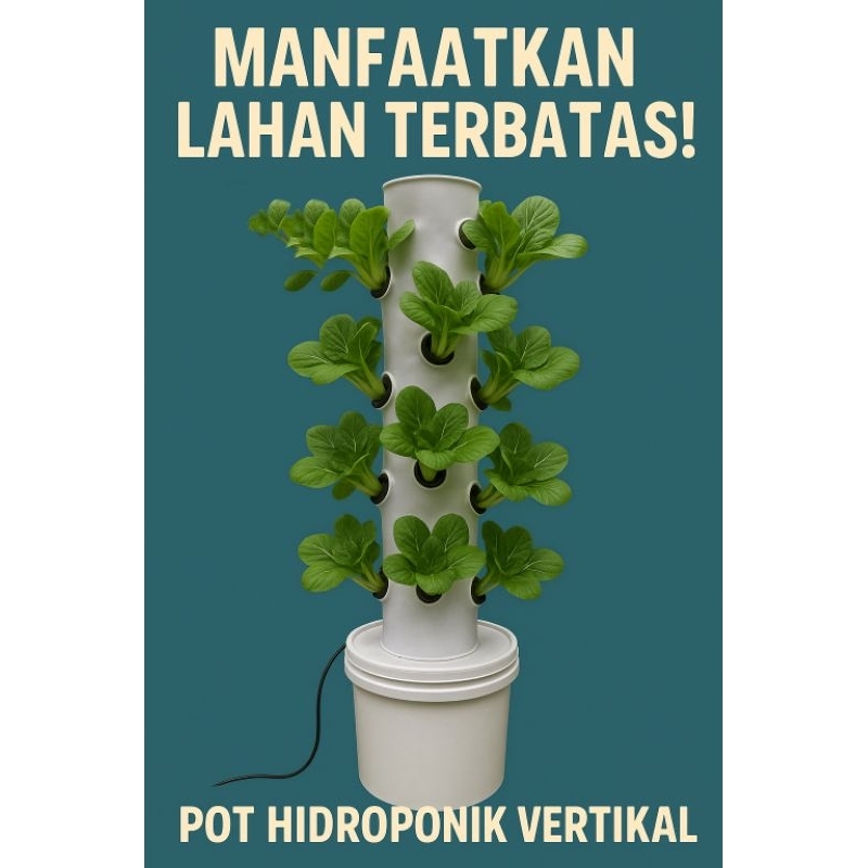 POT TOWER VERTIKAL Paket Pot Tower Vertikal Hidroponik Mini Fullset Lengkap