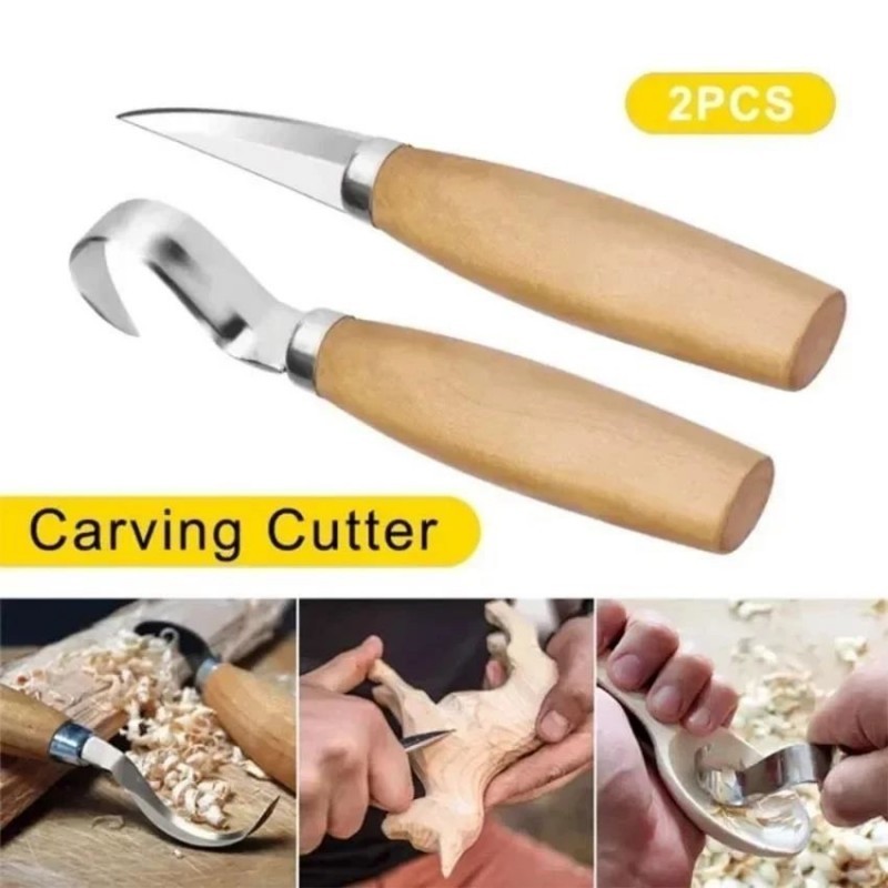 Pisau Dapur Pisau Potong Kayu Pisau Ukir Kayu Model U Tatah Ukir Kayu Satu Set Pisau Kerajinan Pisau