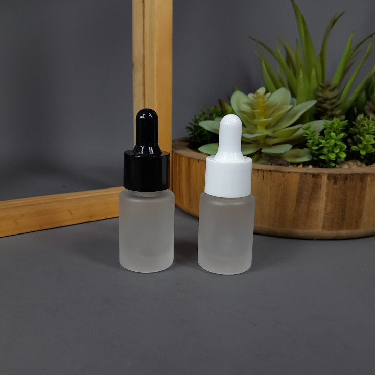Botol Kaca Pipet 15 ML Natural Frosted Bahu Datar / Botol Serum 15 ML / Botol Pipet 15 ML / Botol Ka