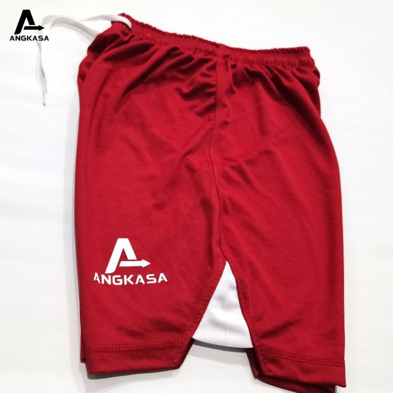 Celana Pendek Merah Polos | Celana Kolor | Celana Olahraga Sepak Bola Futsal Original Angkasa Appare