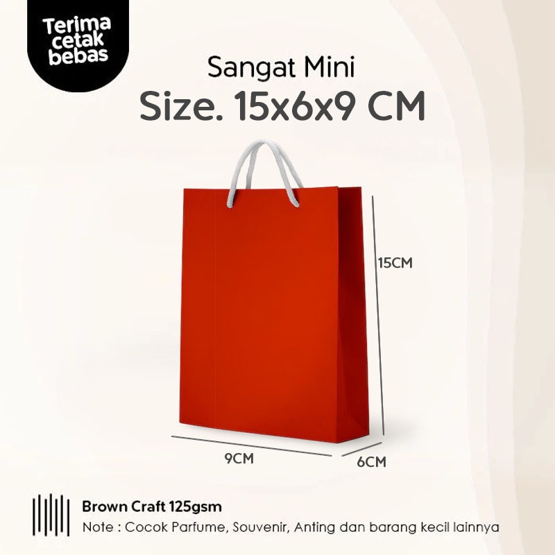

PROMO (MERAH) Paper Bag Kado Mini Merah 15x6x9 CM / Paperbag Kecil Parfume, Papperbag Souvenir Mini