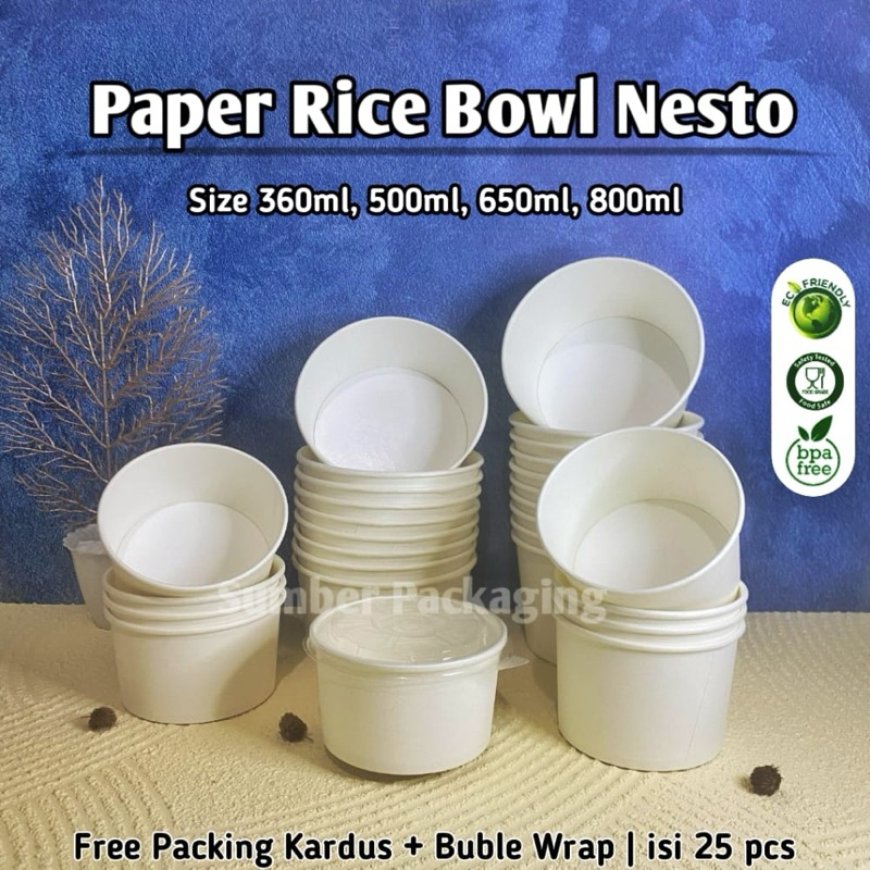 (25pcs) Paper Rice Bowl Nesto | Paper Rice Bowl | Mangkok Kertas