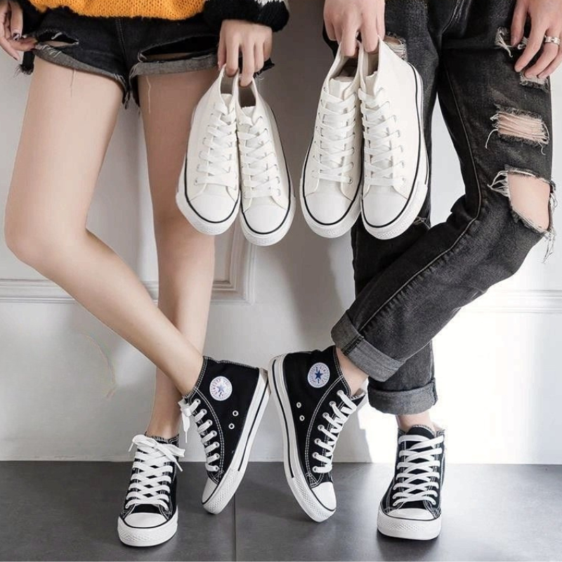 Sepatu Converse Pria Allstar High Black White Chuck Taylor Classic Sepatu Sekolah Hitam Nb Murah