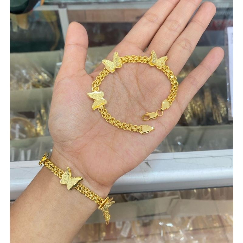 Belanja 2 barang gratis 1 • kentia jewelry • Gelang kembar kupu-kupu 543649K
