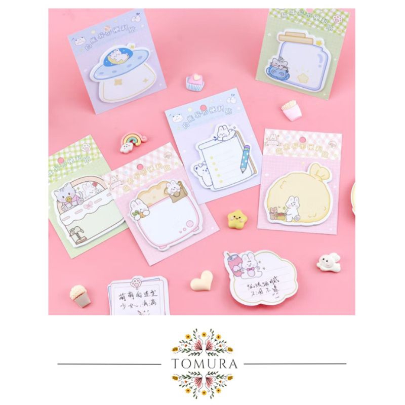 

Sticky Notes Motif Kartun Tempelan Kertas Catatan Memo Note Cat Rabbit Lucu Murah Stationary
