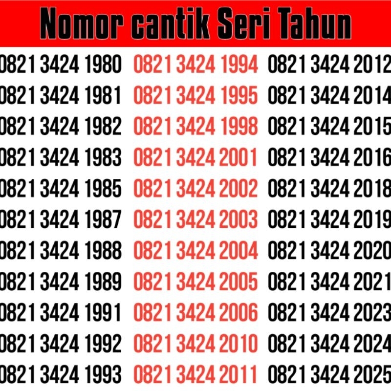 Kartu perdana nomor cantik simPATI seri tahun kelahiran O813 2831 1970 - 2022