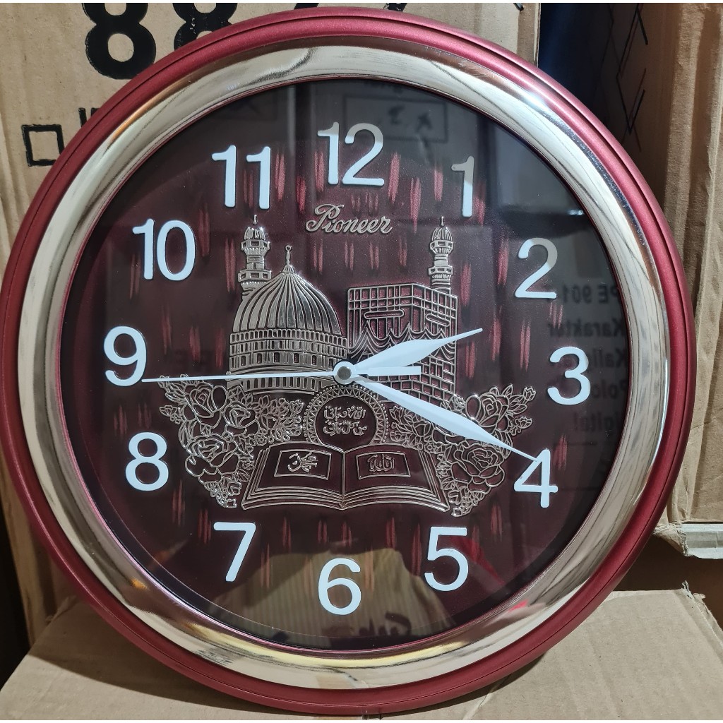 jam dinding pioneer / jam dinding kaligrafi / jam dinding cantik / jam dinding pink / jam dinding ma