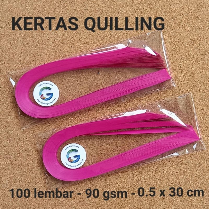 

LIMITED STOCK - 100 kertas Quilling 0.5 x 30cm warna FUCIA / MIRABELLA