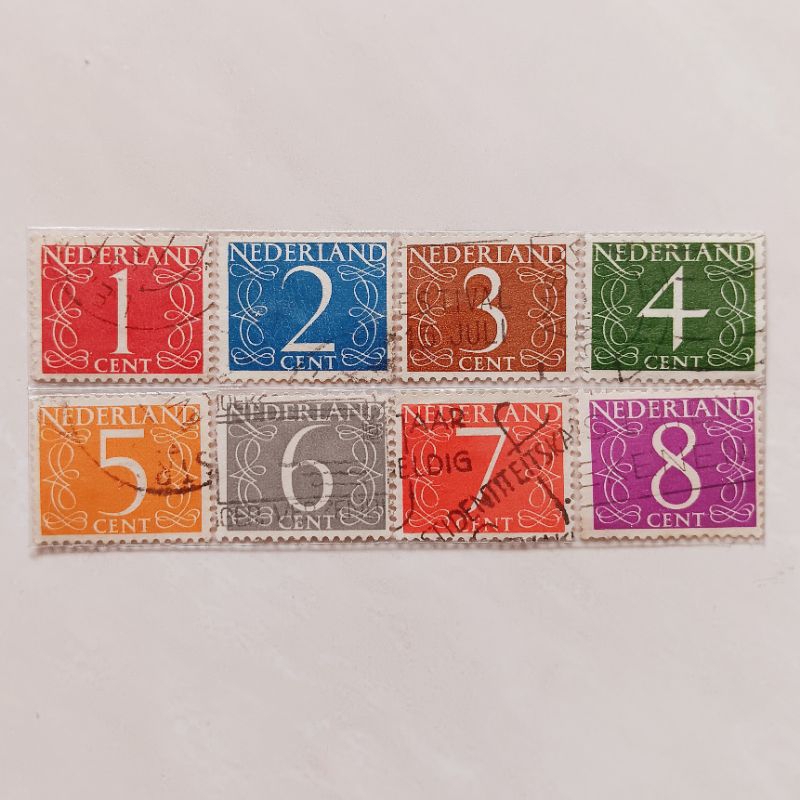 

(AB) Perangko Belanda 1964 - 1975 Numeral Set 8 pcs Used