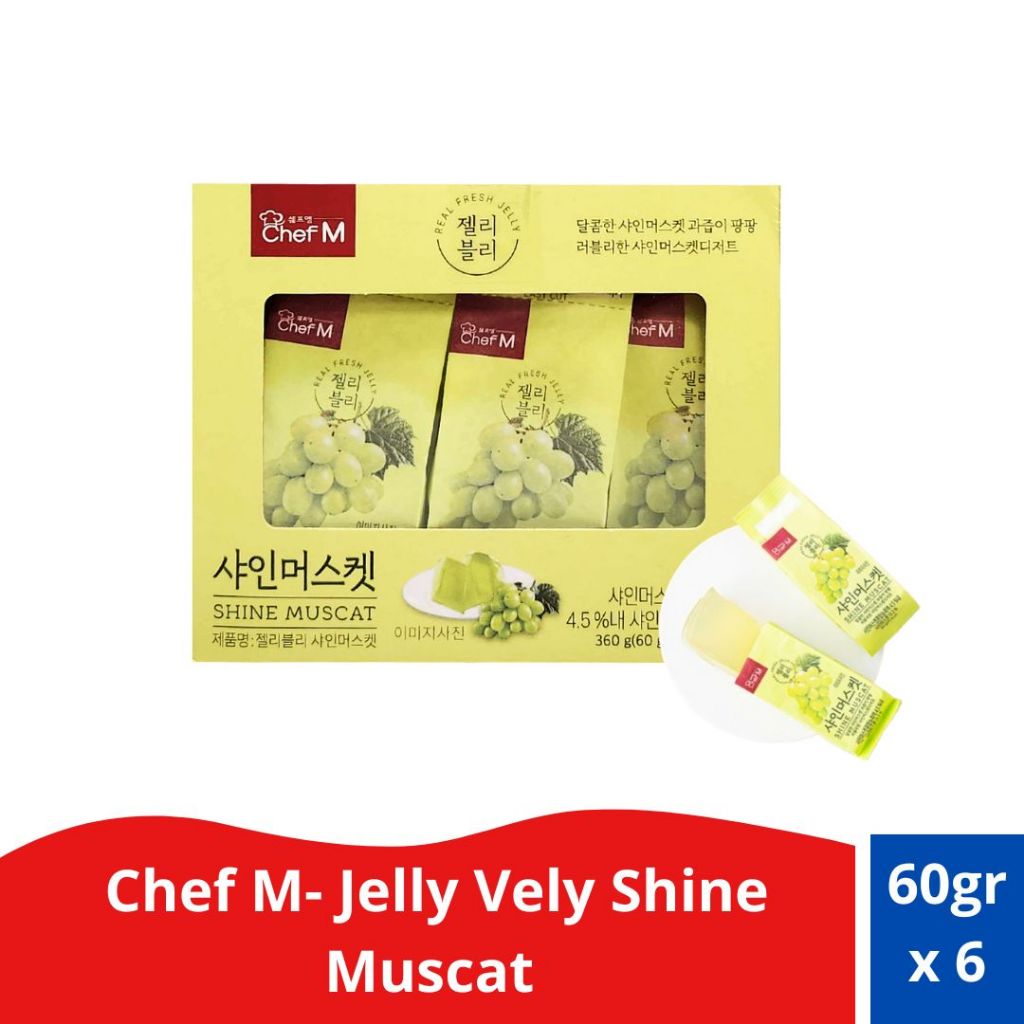 

Chef M - Jelly Vely Shine Muscat - Jelly Anggur muscat Korea - 60gr x 6Pcs