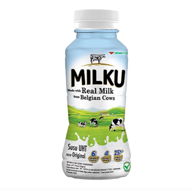 

MILKU Susu UHT Original Botol 200 ml