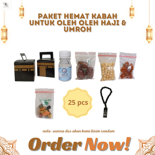 

25 pcs paketan hemat KABAH untuk oleh oleh haji dan (umroh isi air zamzam 50 ml)