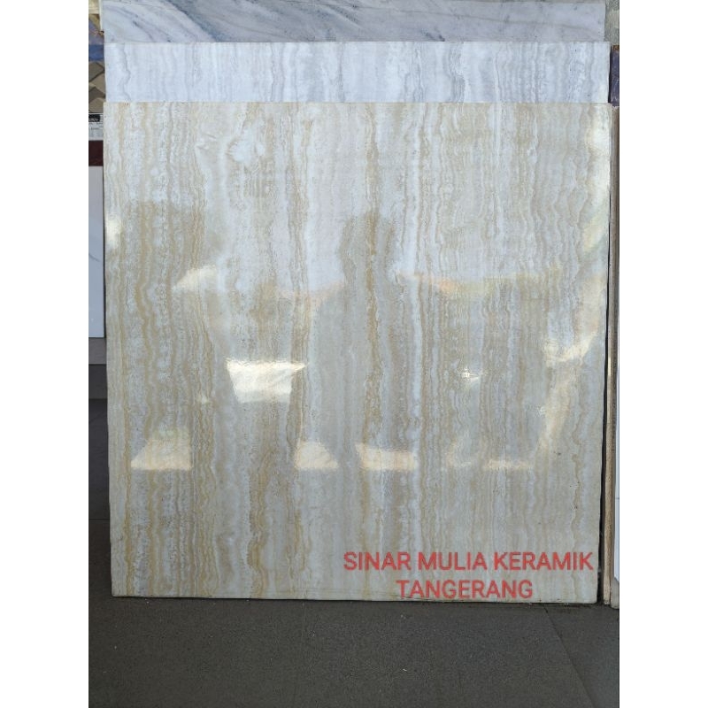 Keramik 60x60 Lantai Glossy Ukuran 60x60 Jupiter Ventura Beige - keramik motif marmer - keramik lant