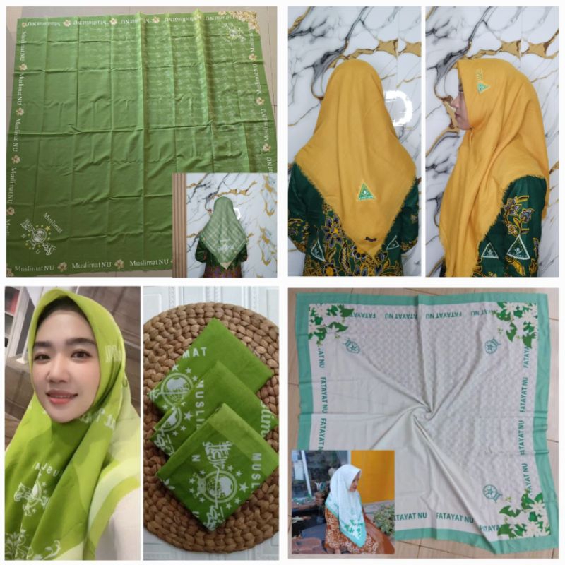 Jilbab Hijab Kerudung persegi voal Muslimat NU Hijab Jilbab Fatayat NU Hijab Jilbab IPPNU (Bisa COD)