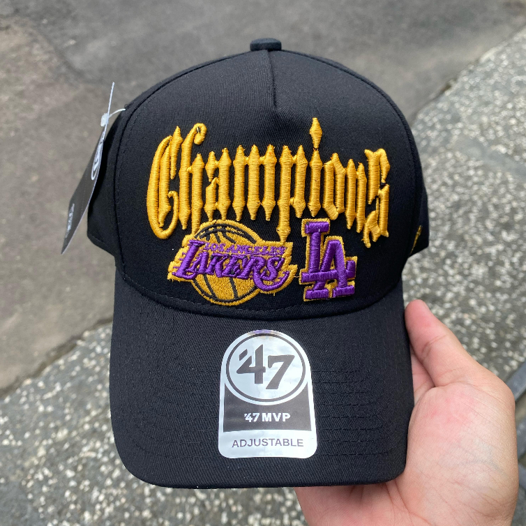 Topi Import Basseball Fashion Logo Bordir CHAMPIONS LA LAKERS  (47 brand) Pria Wanita Unisex COD