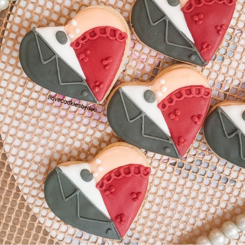 

Cookies wedding hati gaun jas pengantin