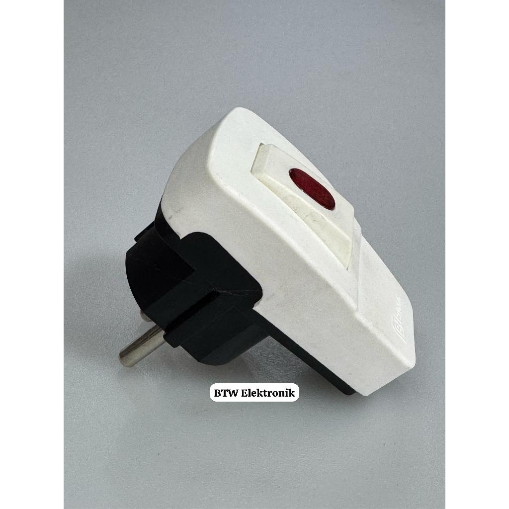 BROCO Plano STEKER SAKLAR + LAMPU PUTIH 13311 COLOKAN ORI