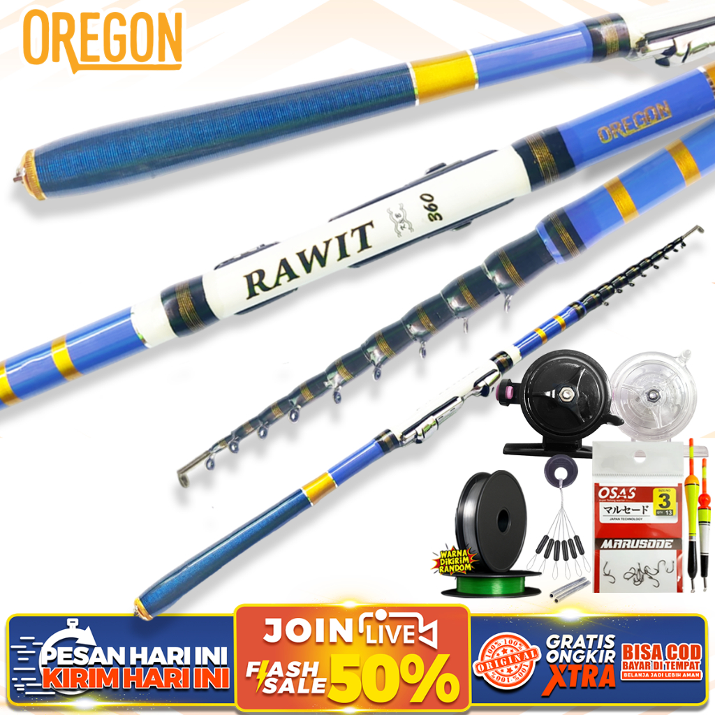 Set Lengkap Joran Tegek Oregon Rawit Kolong bahan carbon