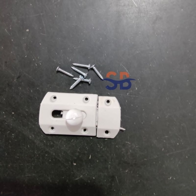 Grendel plastik / grendel plastik kamar mandi / grendel slot pintu PVC / kunci plastik kamar mandi /